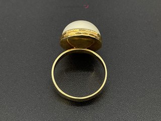 anillo oro 18k con piedra con perla