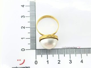 anillo oro 18k con piedra con perla