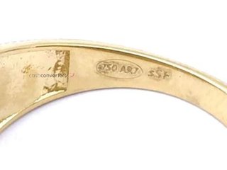 sortija oro 18k con piedra con circonita