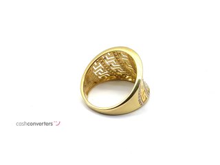 sortija oro 18k con piedra con circonita