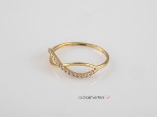 anillo oro 18k con piedra con circonita