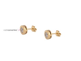 pendientes oro 18k con piedra con circonita