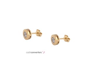pendientes oro 18k con piedra con circonita
