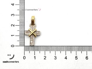 crucifijo oro 18k con piedra con diamante
