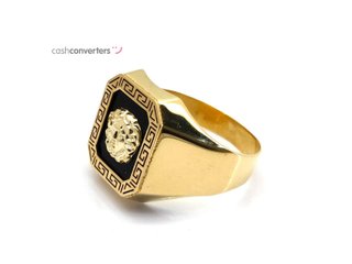 sello oro 18k con piedra con circonita