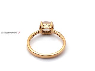 sortija oro 18k con piedra con cuarzo,diamante