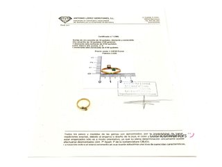 anillo oro 18k con piedra con diamante,esmeralda