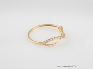 anillo oro 18k con piedra con circonita