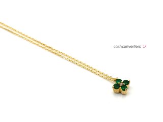 gargantilla oro 18k con piedra con diamante,esmeralda 20cm