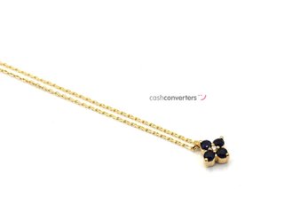 gargantilla oro 18k con piedra con diamante,zafiro 20cm