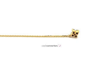 gargantilla oro 18k con piedra con diamante,zafiro 20cm
