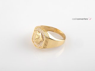 sello oro 18k con piedra con circonita