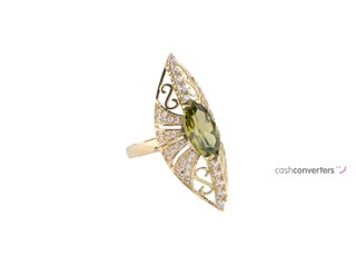 anillo oro 18k con piedra con circonita