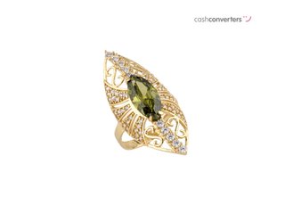 anillo oro 18k con piedra con circonita
