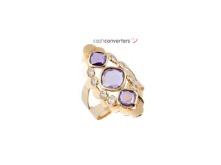 anillo oro 18k con piedra con circonita