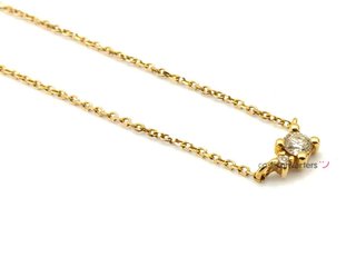 cadena oro 18k con piedra con diamante 22cm