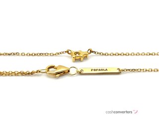 cadena oro 18k con piedra con diamante 22cm