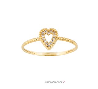 anillo oro 18k con piedra con circonita