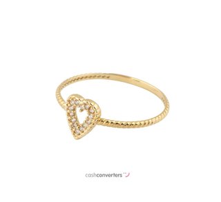 anillo oro 18k con piedra con circonita