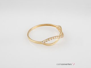 anillo oro 18k con piedra con circonita
