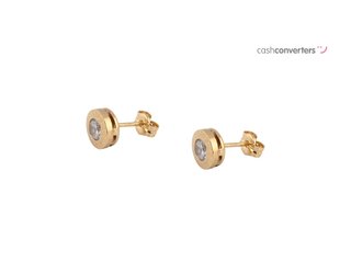 pendientes oro 18k con piedra con circonita