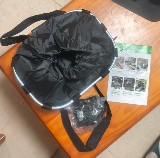Cesta Bicicleta Delantera Plegable Negra