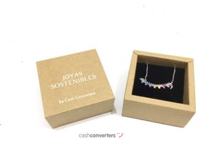 cadena plata 925mm con piedra con circonita 19 2.5cm