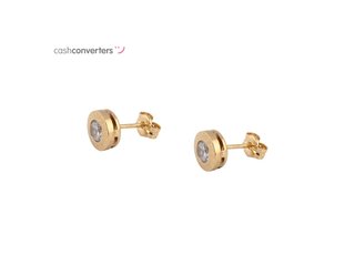 pendientes oro 18k con piedra con circonita