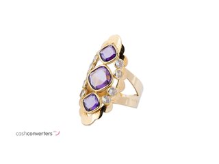 anillo oro 18k con piedra con circonita