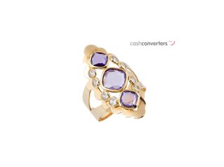 anillo oro 18k con piedra con circonita