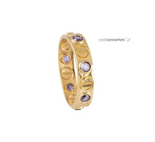 anillo oro 18k con piedra con amatista