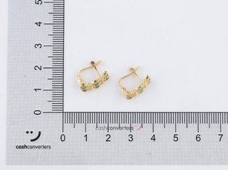 pendientes oro 18k con piedra con esmeralda