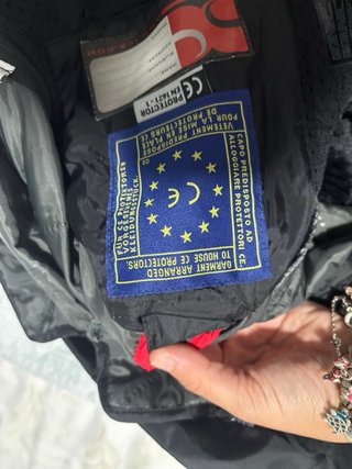 Chaqueta Moto Mujer Negra y Azul