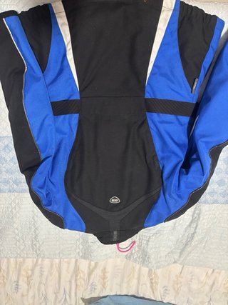 Chaqueta Moto Mujer Negra y Azul