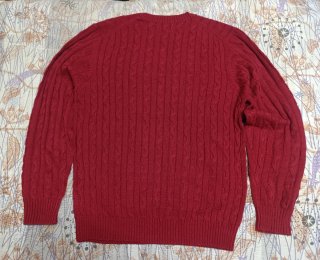 Suéter de punto trenzado rojo talla 2XL