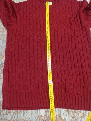 Suéter de punto trenzado rojo talla 2XL