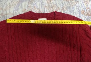Suéter de punto trenzado rojo talla 2XL