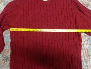 Suéter de punto trenzado rojo talla 2XL