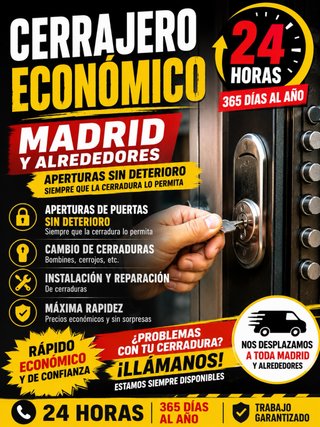 Cerrajero 24h madrid y alrededores
