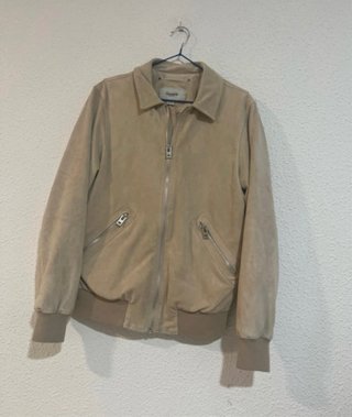 Chaqueta bomber beige hombre