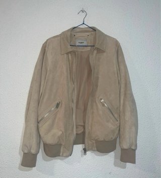 Chaqueta bomber beige hombre