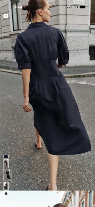 Vestido negro de verano de popelina