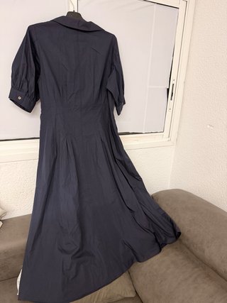 Vestido negro de verano de popelina