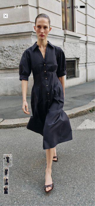 Vestido negro de verano de popelina
