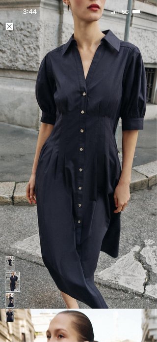 Vestido negro de verano de popelina