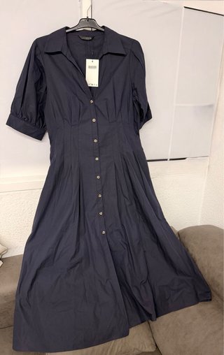 Vestido negro de verano de popelina