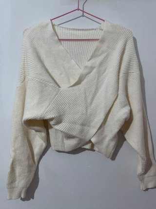 Jersey mujer blanco cruzado