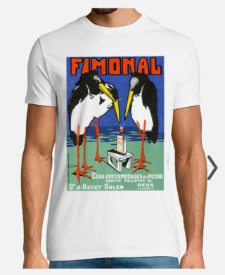 Camiseta Fimonial Pájaros Vintage