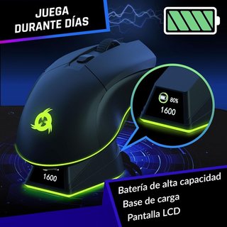 KLIM Blaze Pro Raton inalámbrico Base RGB 6000 DPI