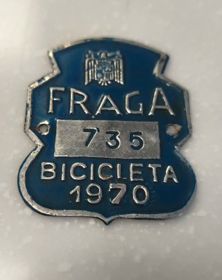 Matrícula Bicicleta Fraga 735 1970